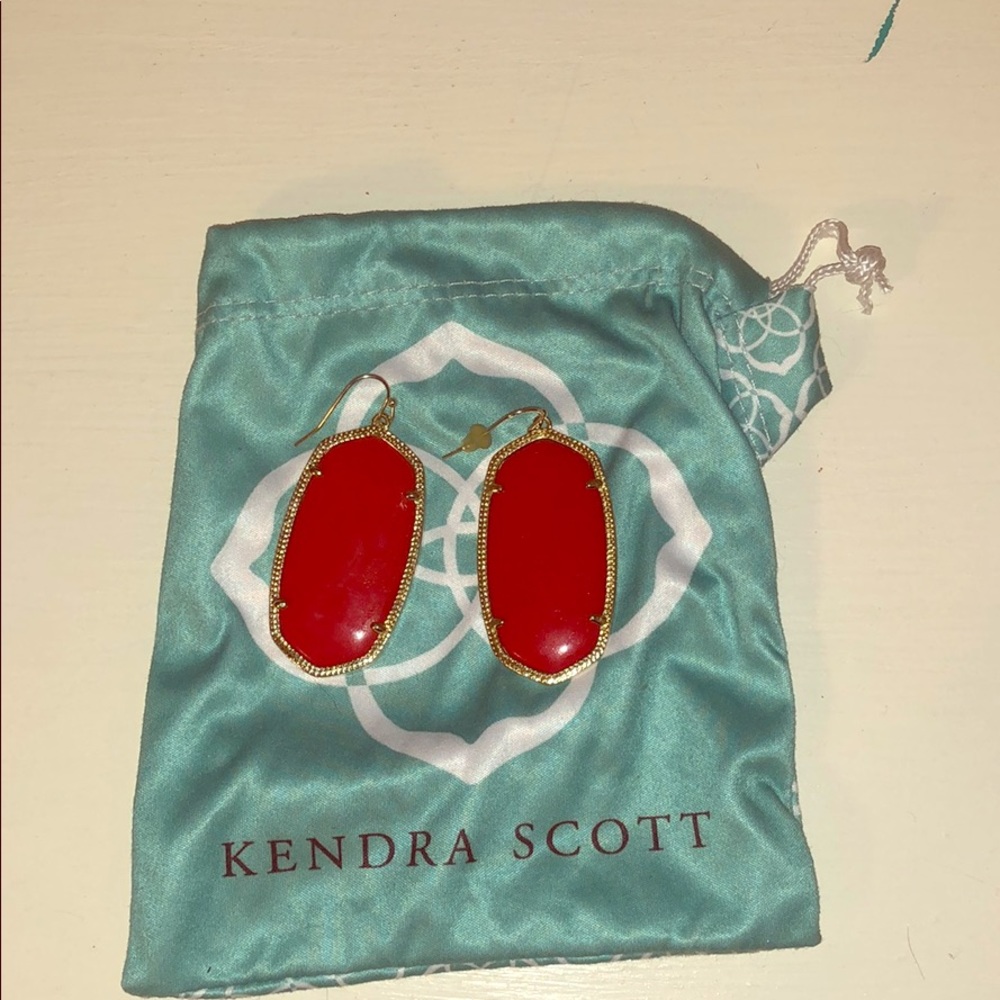 Kendra Scott large Elle earrings red